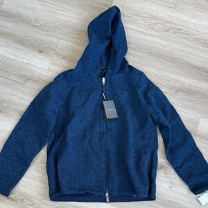 Emporio Armani Blue Hooded Zip-Up Jacket